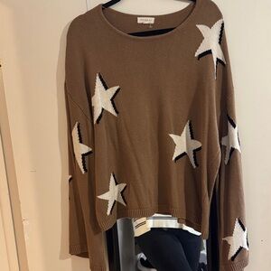 Promesa Brown Star Pattern Sweater